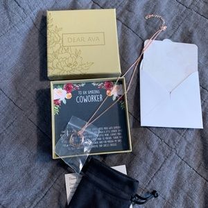 Brand New Dear Ava Co worker necklace in box with bag and blank card.